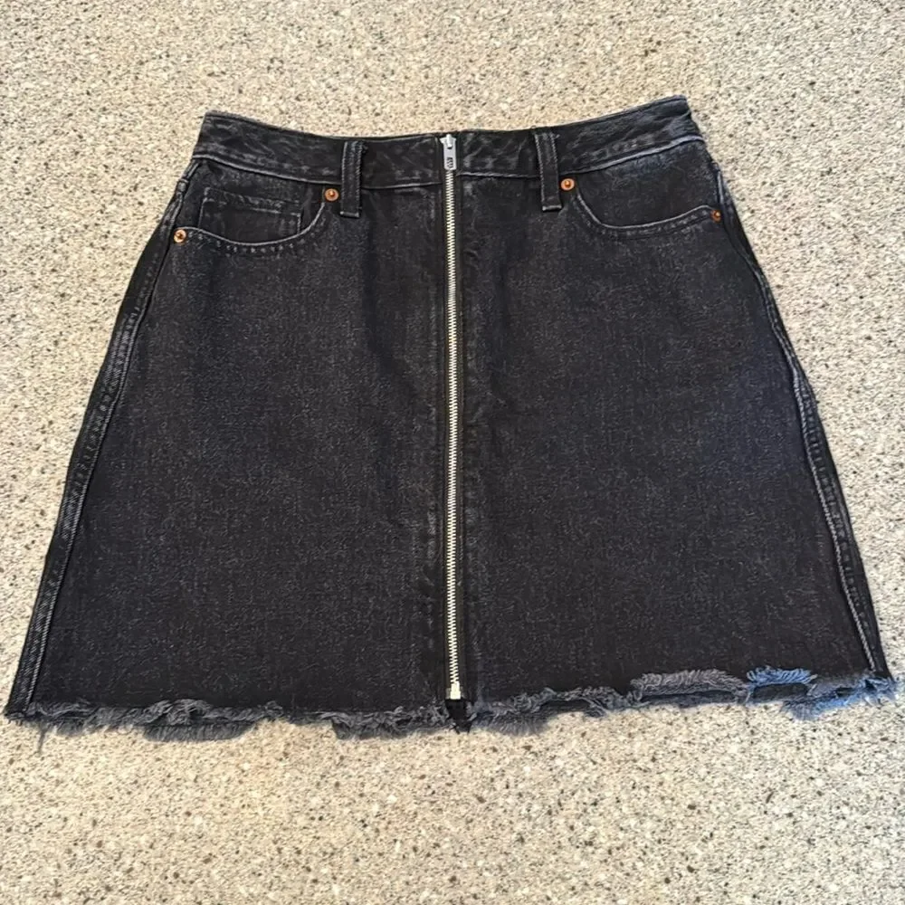 ABERCROMBIE Zoe Natural Rise Vintage A-Line Full Zip Skirt
